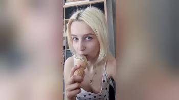video of Blonde girl and Icecream