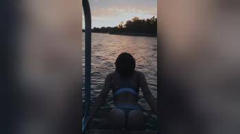 video of Girl bathing in a thong