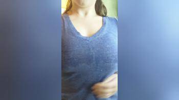 video of Got caught out in the rain. Think my neighbors could tell I wasn t wearing a bra