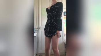 video of A girl strips naked in front of her camera