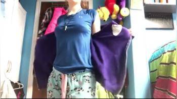 video of She undresses in her room