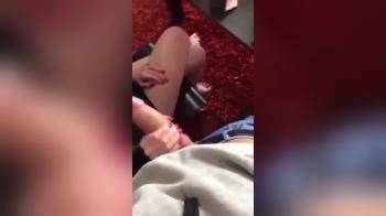 video of Girl pulls and sucks at the hairdresser
