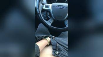 video of Slutty GF fingering herself in the car