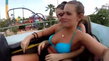 video of Two girls on the water coaster