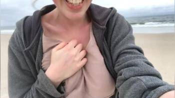 video of This beach was frigid but I am committed to flashing my tits