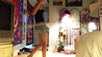 video of stripping naked with her hola hoop in her room