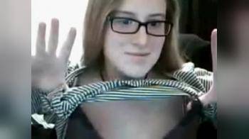 video of Nerd Girl Plays With Self