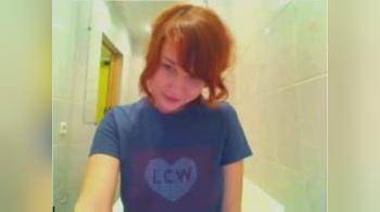 video of Collage redhead webcam flasher