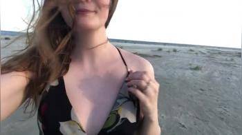 video of Nerdy Pale Girl Exposing Her Breasts