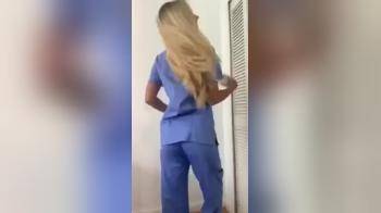 video of really hot nurse getting out of her working cloths