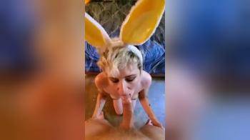 video of Short haired Bunny ear blow job