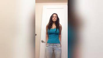 video of Sexy big boobed Jeans Wetting