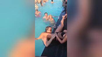 video of Pool pussy eaten party