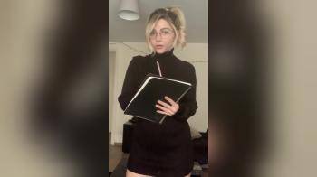 video of nerdy girl teasing with her incredible body
