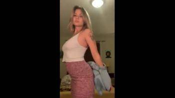 video of Blonde hottie gets off her cloths