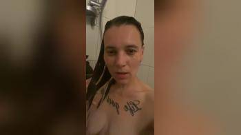 video of Skinny Dutch Wife showing her body under the shower