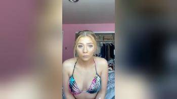 video of blonde teen touching her pussy