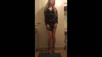 video of Blonde teen loves how she looks in heels