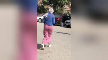 video of Arabic girl, visible panties, tight skirt