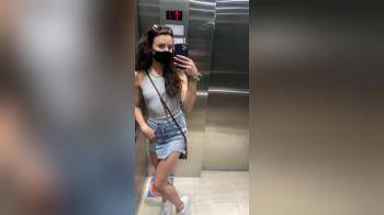 video of sexy public elevator tease