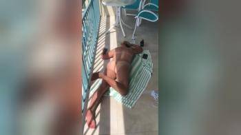 video of Wife laying on balcony
