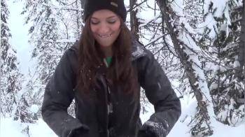video of slutty snowboarder eating cum