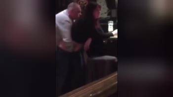 video of Old guy fingers girl in bar