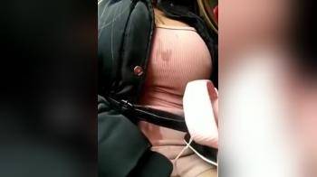 video of busty slut making herself cum while taking a ride in the bus next to other passengers