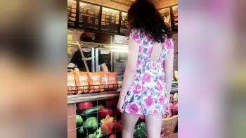 video of Flashing while ordering her sandwich