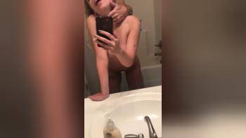 video of Blonde Fucked Hard by Hipster Boyfriend Before Kneeling for Facial