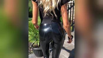 video of Fat Ass White Girl in Latex Pants