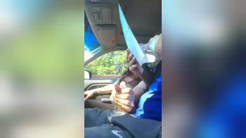 video of Aileen handjob and blow stranger in the car