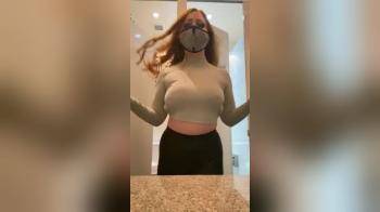 video of Masked red head shows perfect boobs
