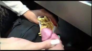 video of jerking cum on fries and eating it