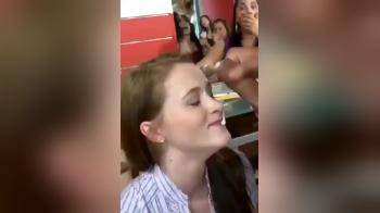 video of In front of her friends getting a facial by stripper