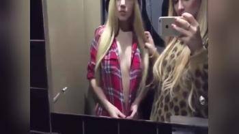 video of Hot blondes playing in bathroom