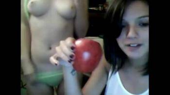 video of Lesbian goes topless on webcam