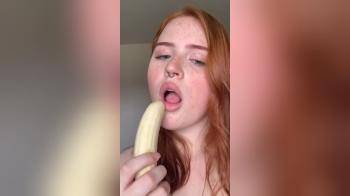video of Pretty Ginger Blows a Lucky Banana