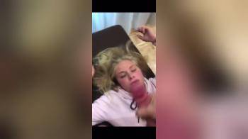 video of Polish Blonde Deepthroats and gets Facial.