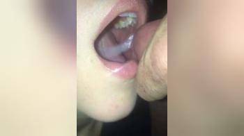 video of Sexy mouth getting filled with cum and swallows