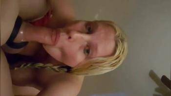 video of blonde slave sucks cock