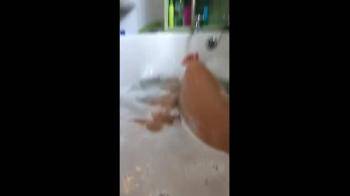video of bating in bubble bath