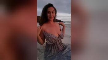 video of Girl shows her best parts at beach