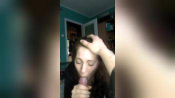 video of College brunette loves sucking cock
