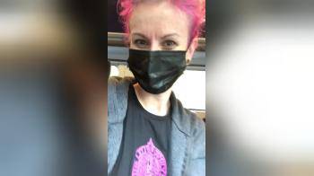 video of Showing her boobs in the train