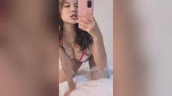 video of Asian cutie in lingerie