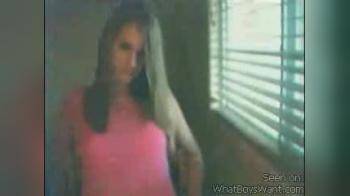 video of webcam pink shirt
