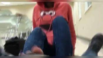 video of Classroom slutty college black girl give footjob