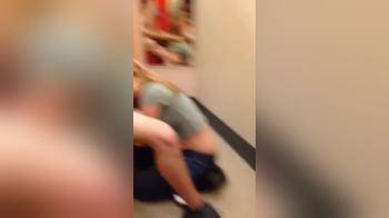 video of Amazing petite blonde sucking cock in dressing room
