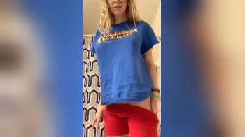 video of busty blonde showing cunt